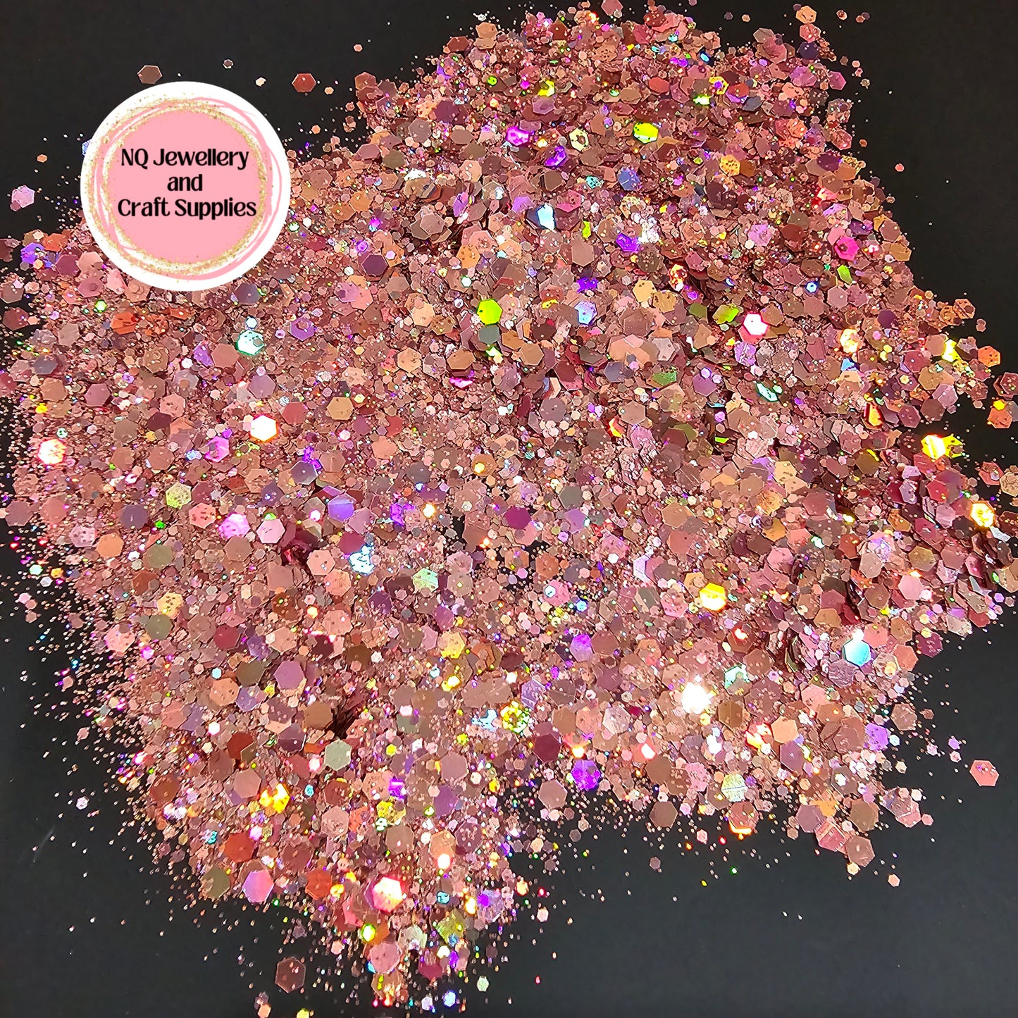 Shell Pink Glitter / Chunky MIX Sized Holographic / 20g & 50g