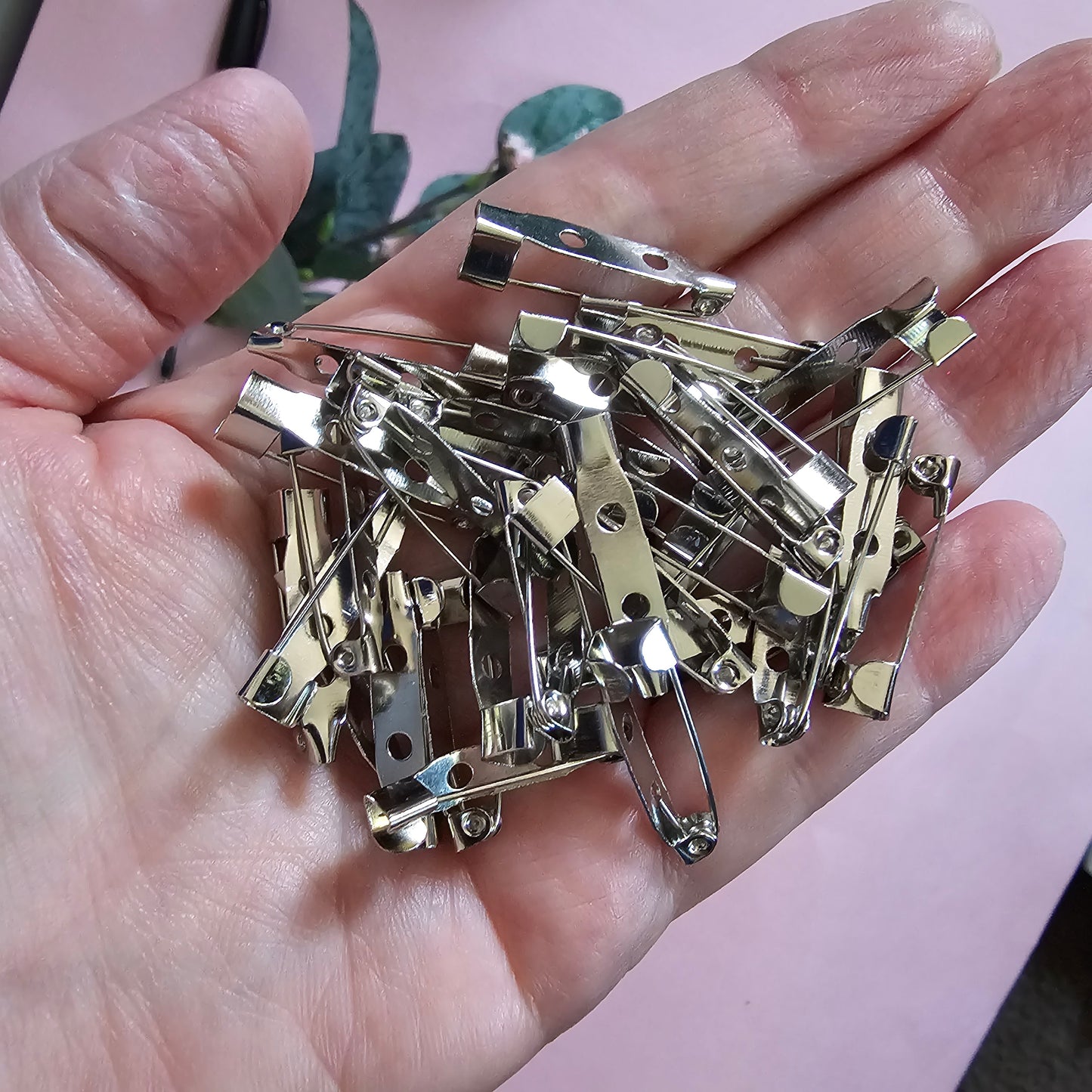 Brooch Backs - Qty 15 Bar Brooch Pin Back Iron or Qty 10 Stainless Steel