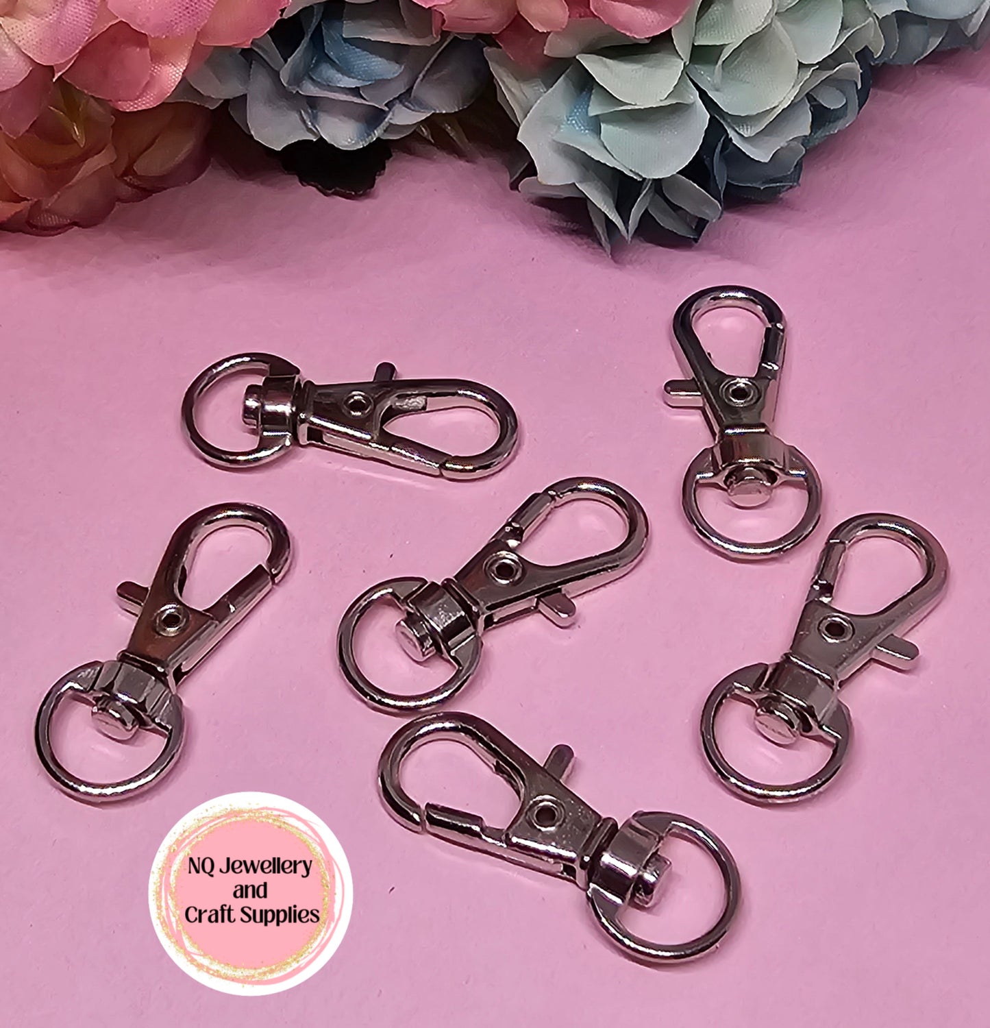 Lobster Clasp Swivel, Alloy Swivel Lobster Claw Clasps, Swivel Snap Hook, Jewellery Making Supplies Golden and Platinum - Pack of 6