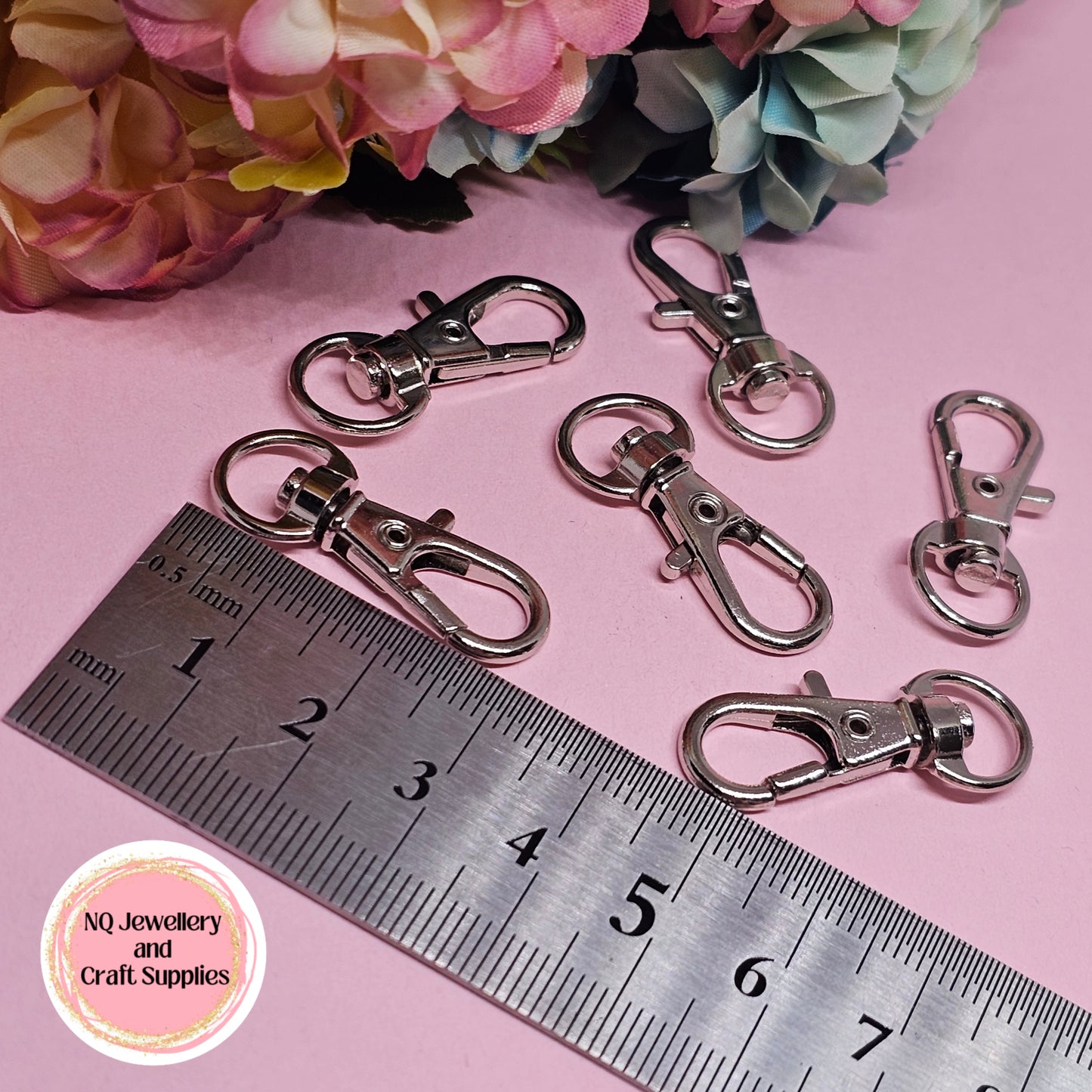 Lobster Clasp Swivel, Alloy Swivel Lobster Claw Clasps, Swivel Snap Hook, Jewellery Making Supplies Golden and Platinum - Pack of 6