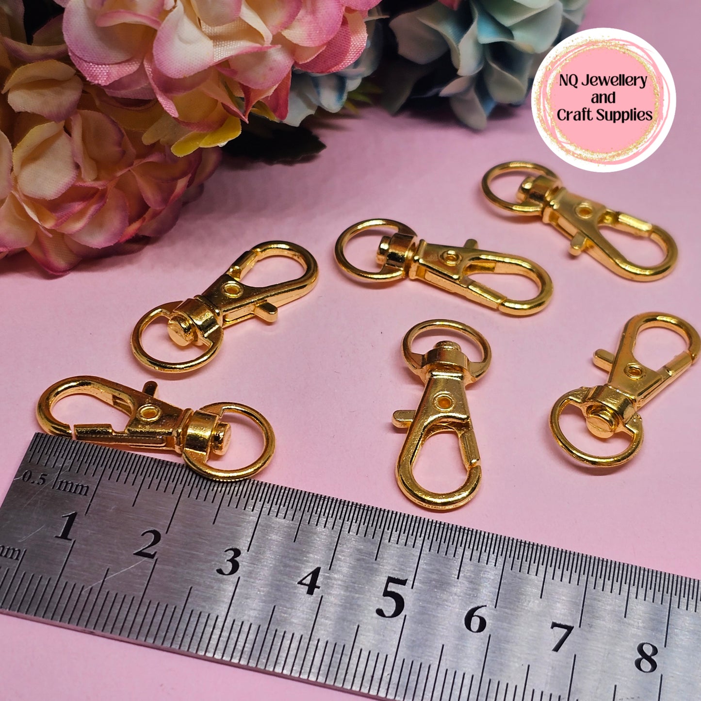 Lobster Clasp Swivel, Alloy Swivel Lobster Claw Clasps, Swivel Snap Hook, Jewellery Making Supplies Golden and Platinum - Pack of 6