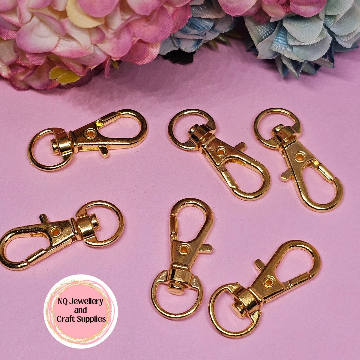Lobster Clasp Swivel, Alloy Swivel Lobster Claw Clasps, Swivel Snap Hook, Jewellery Making Supplies Golden and Platinum - Pack of 6