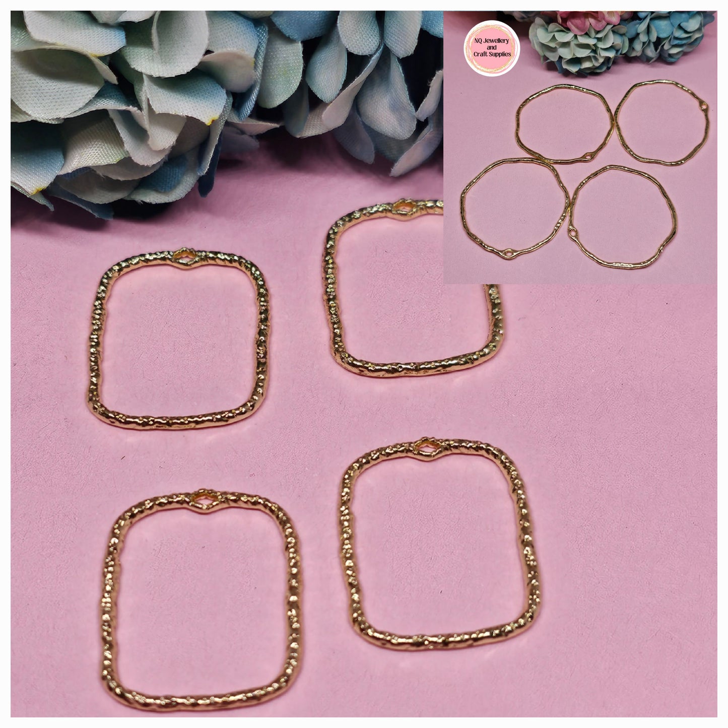 BEZELS Open Pendants Frame GOLDEN & PLATINUM Alloy - DIY Epoxy / UV Resin, Pressed Flowers