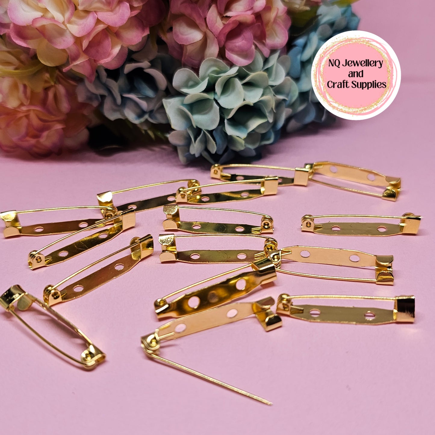 Brooch Backs - Qty 15 Bar Brooch Pin Back Iron or Qty 10 Stainless Steel