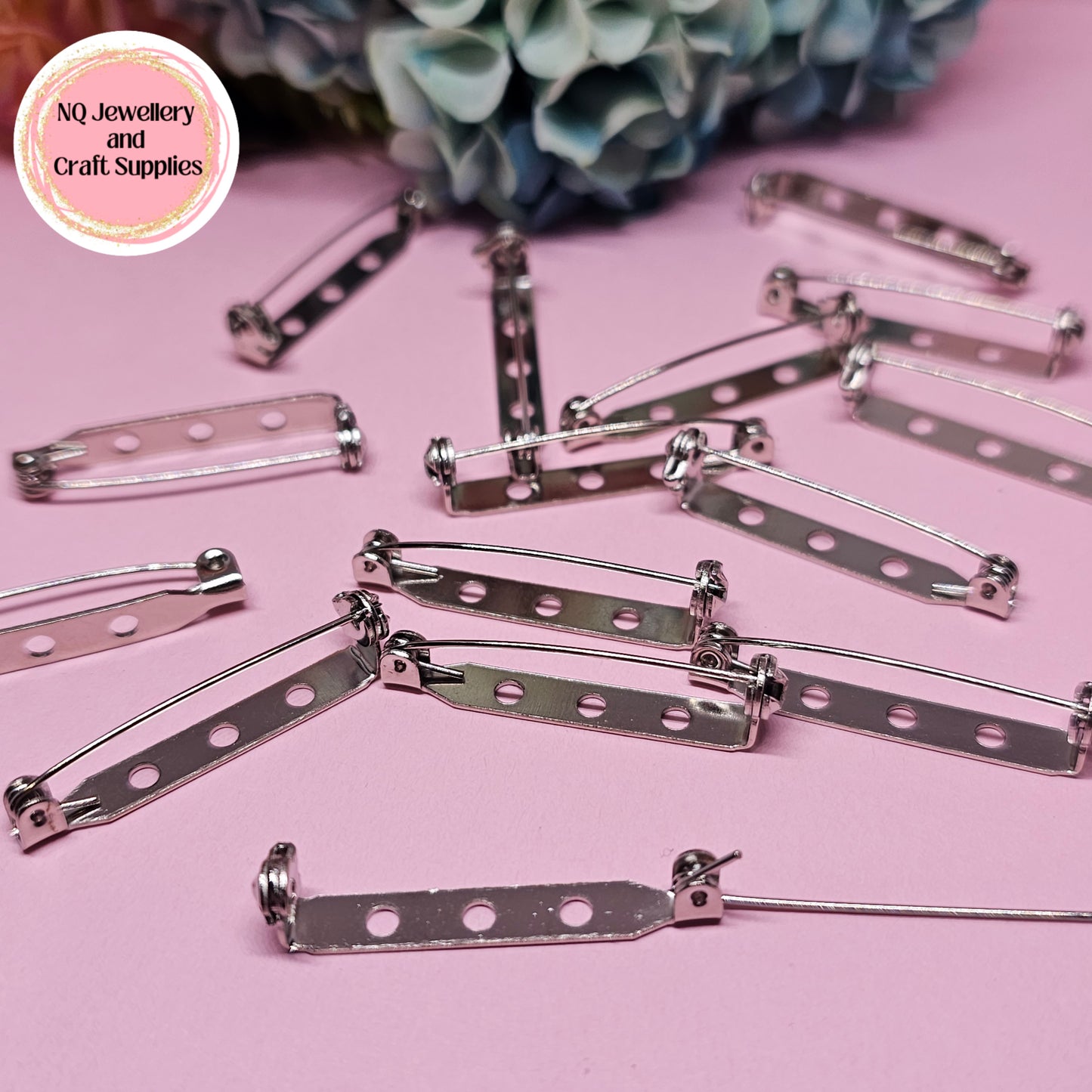 Brooch Backs - Qty 15 Bar Brooch Pin Back Iron or Qty 10 Stainless Steel