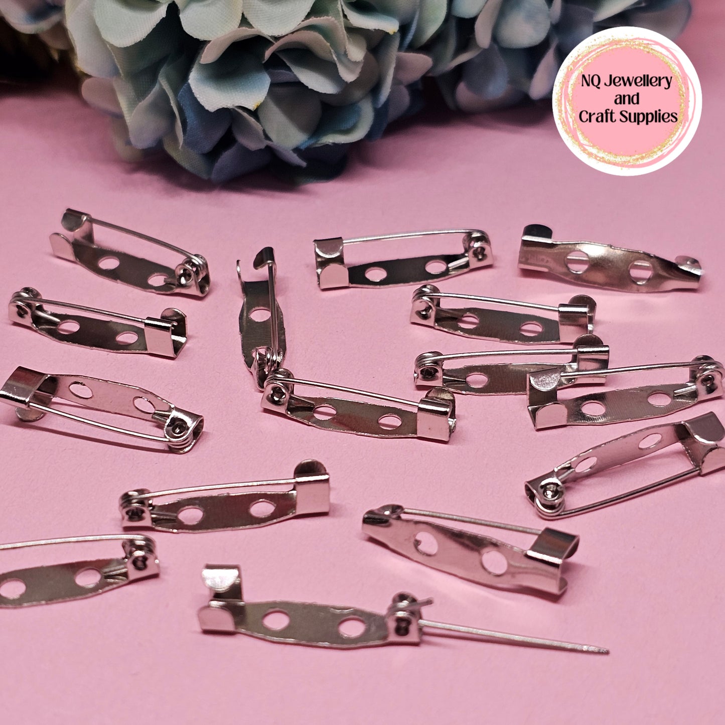 Brooch Backs - Qty 15 Bar Brooch Pin Back Iron or Qty 10 Stainless Steel