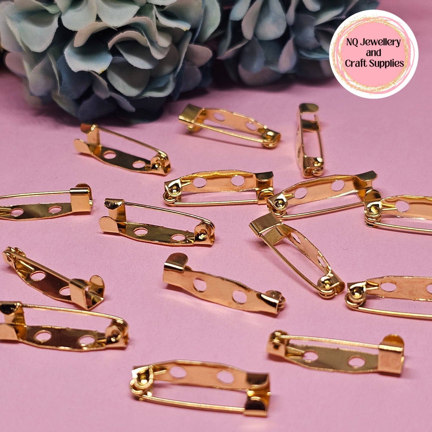 Brooch Backs - Qty 15 Bar Brooch Pin Back Iron or Qty 10 Stainless Steel