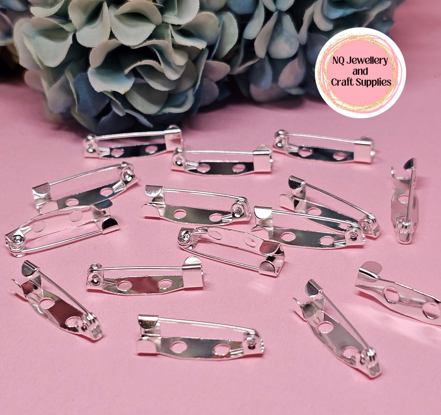Brooch Backs - Qty 15 Bar Brooch Pin Back Iron or Qty 10 Stainless Steel