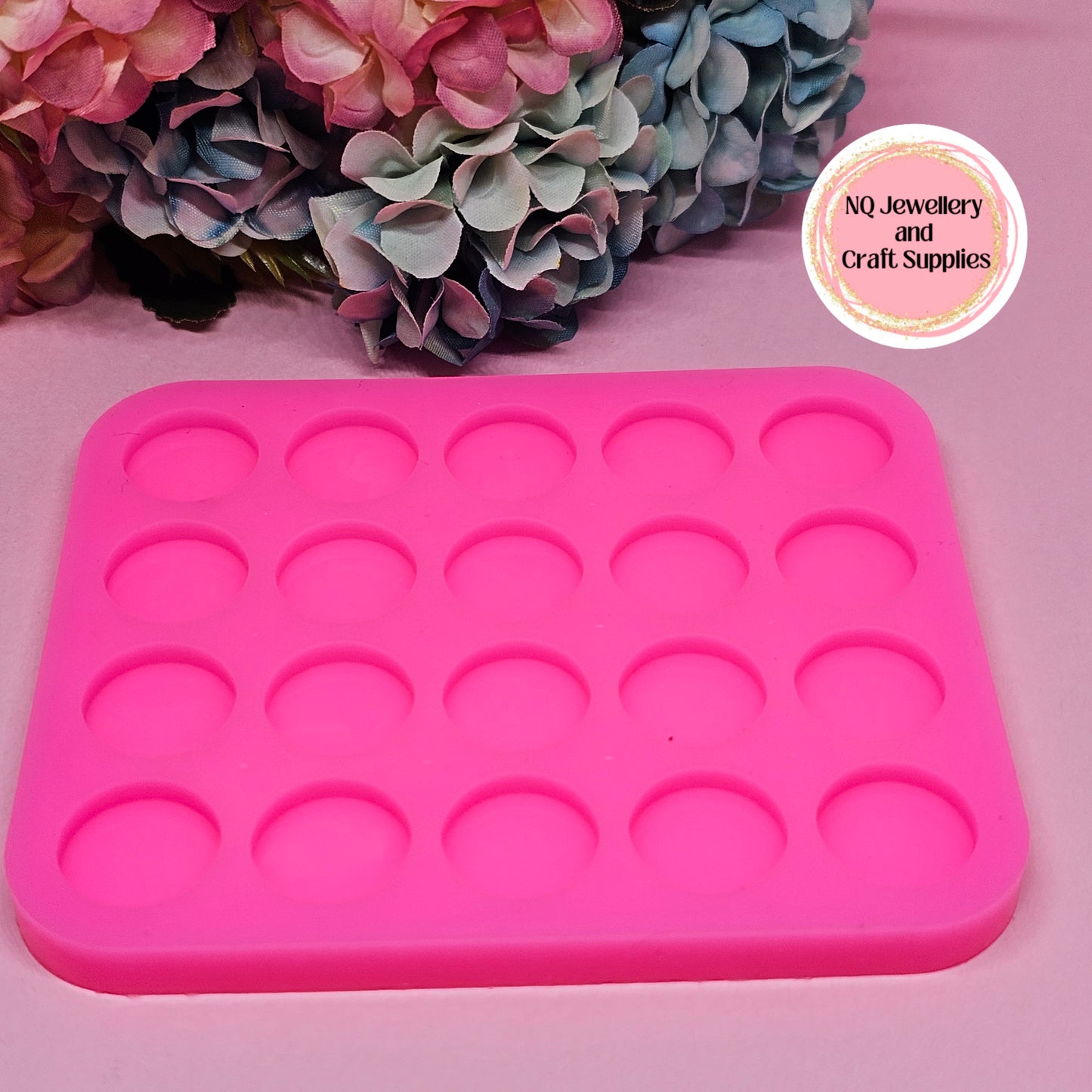 14mm CIRCLE Stud OR HEART Earring Mould / 10 pairs / Commercial Made Circle / Studs / Silicone / Resin Epoxy Casting Mold