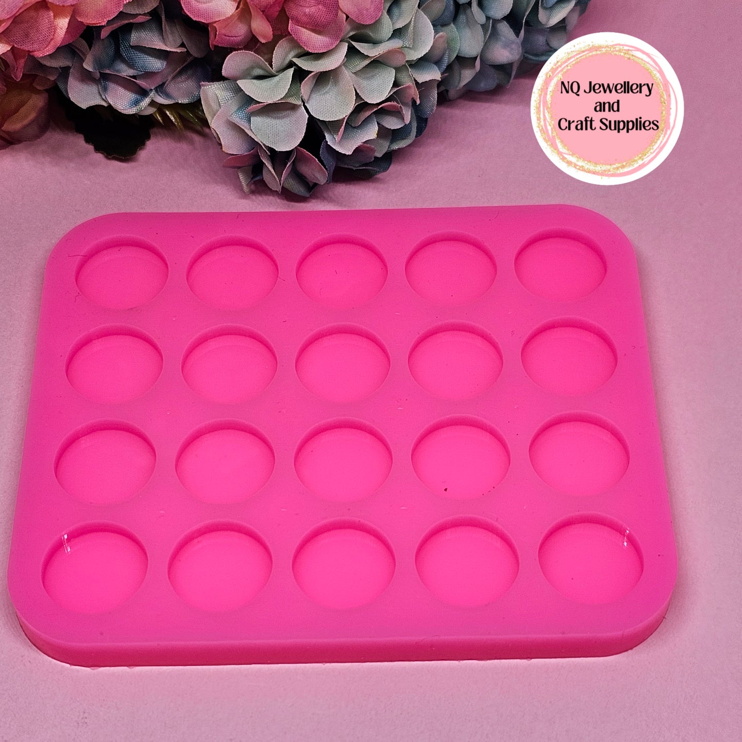 14mm CIRCLE Stud OR HEART Earring Mould / 10 pairs / Commercial Made Circle / Studs / Silicone / Resin Epoxy Casting Mold