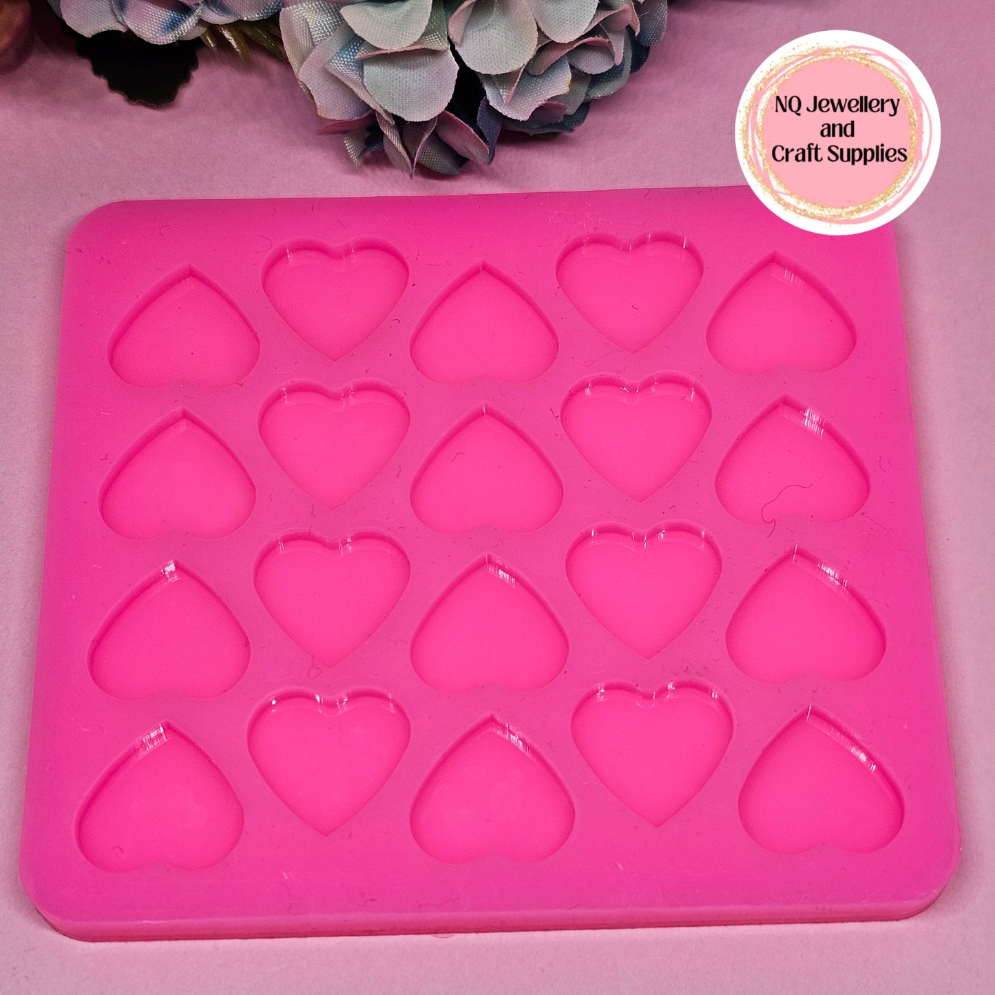 14mm CIRCLE Stud OR HEART Earring Mould / 10 pairs / Commercial Made Circle / Studs / Silicone / Resin Epoxy Casting Mold