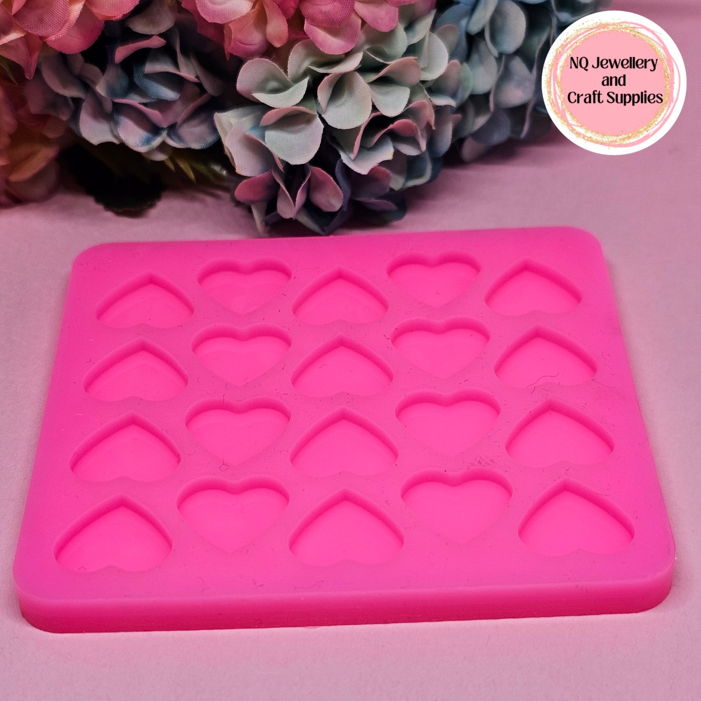 14mm CIRCLE Stud OR HEART Earring Mould / 10 pairs / Commercial Made Circle / Studs / Silicone / Resin Epoxy Casting Mold