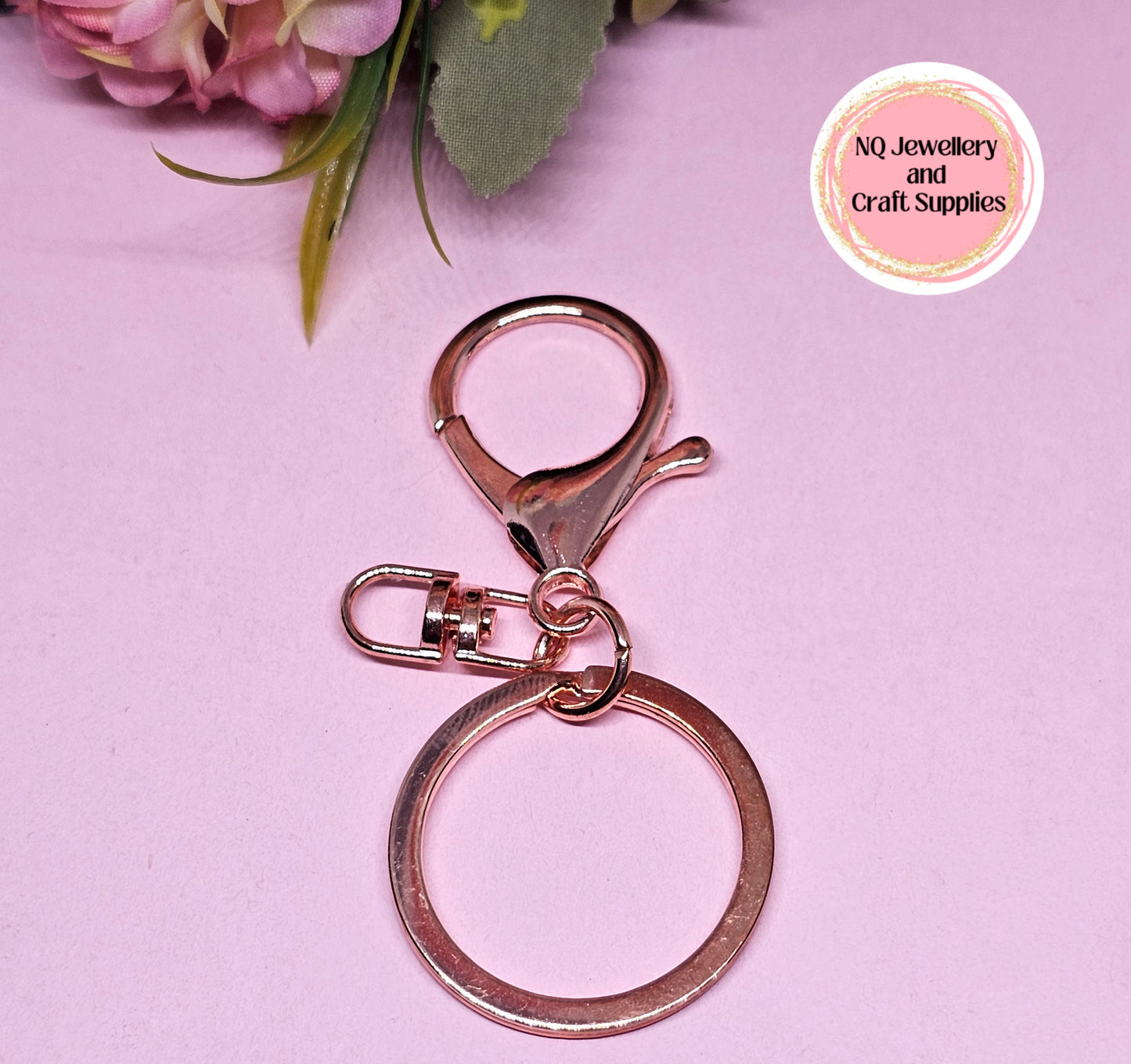 Key Ring Keychain Lobster Clasp Swivel Findings Split Ring Keyring Golden and Platinum