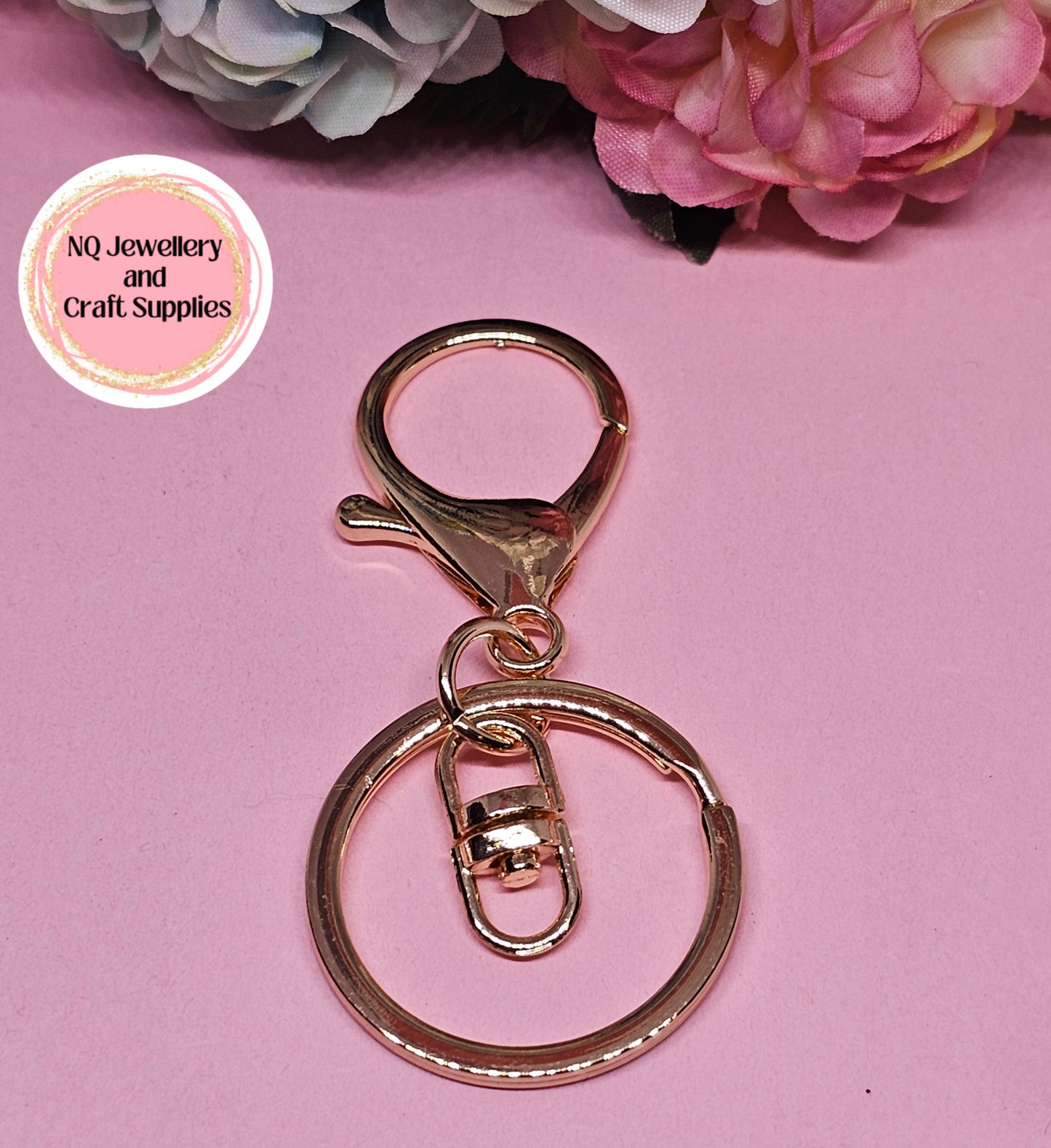 Key Ring Keychain Lobster Clasp Swivel Findings Split Ring Keyring Golden and Platinum