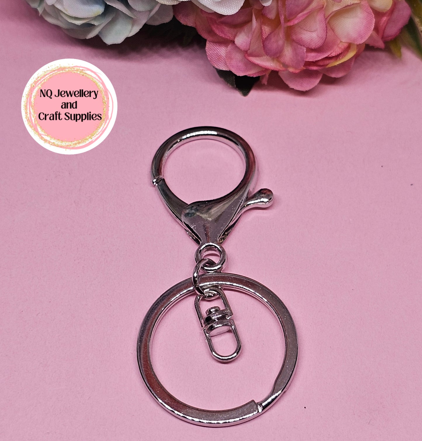 Key Ring Keychain Lobster Clasp Swivel Findings Split Ring Keyring Golden and Platinum