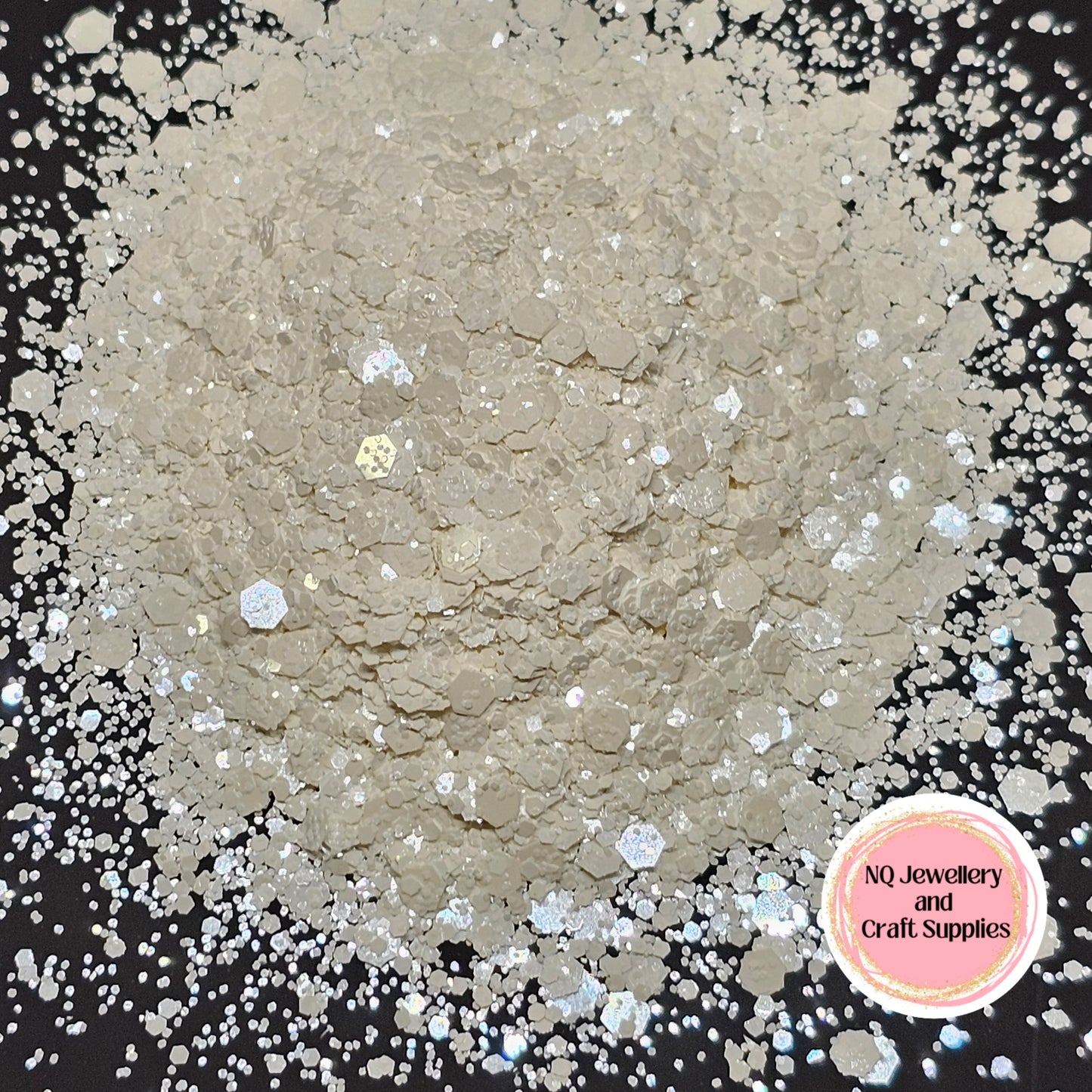 BONDI SANDS WHITE GLITTER / Mixed Sized Glitter - 20g 50g Bags
