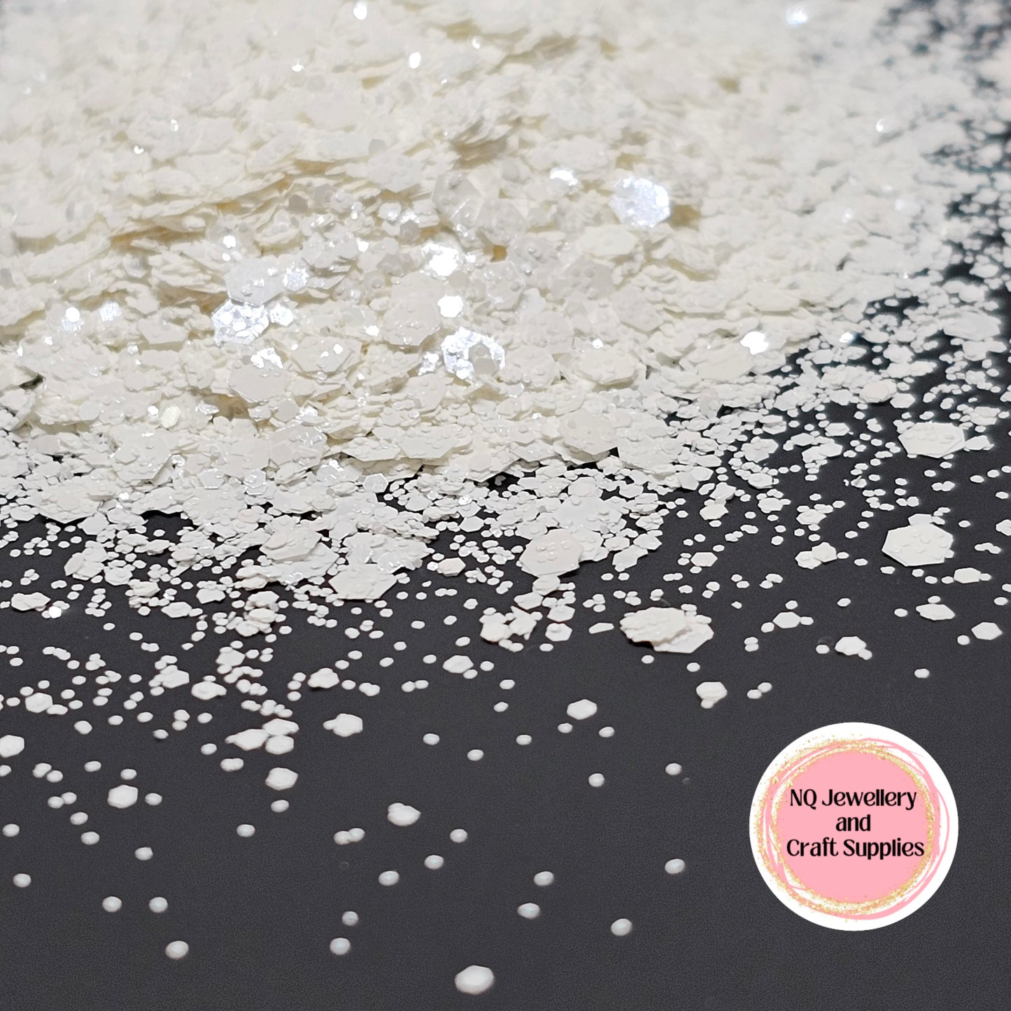 BONDI SANDS WHITE GLITTER / Mixed Sized Glitter - 20g 50g Bags
