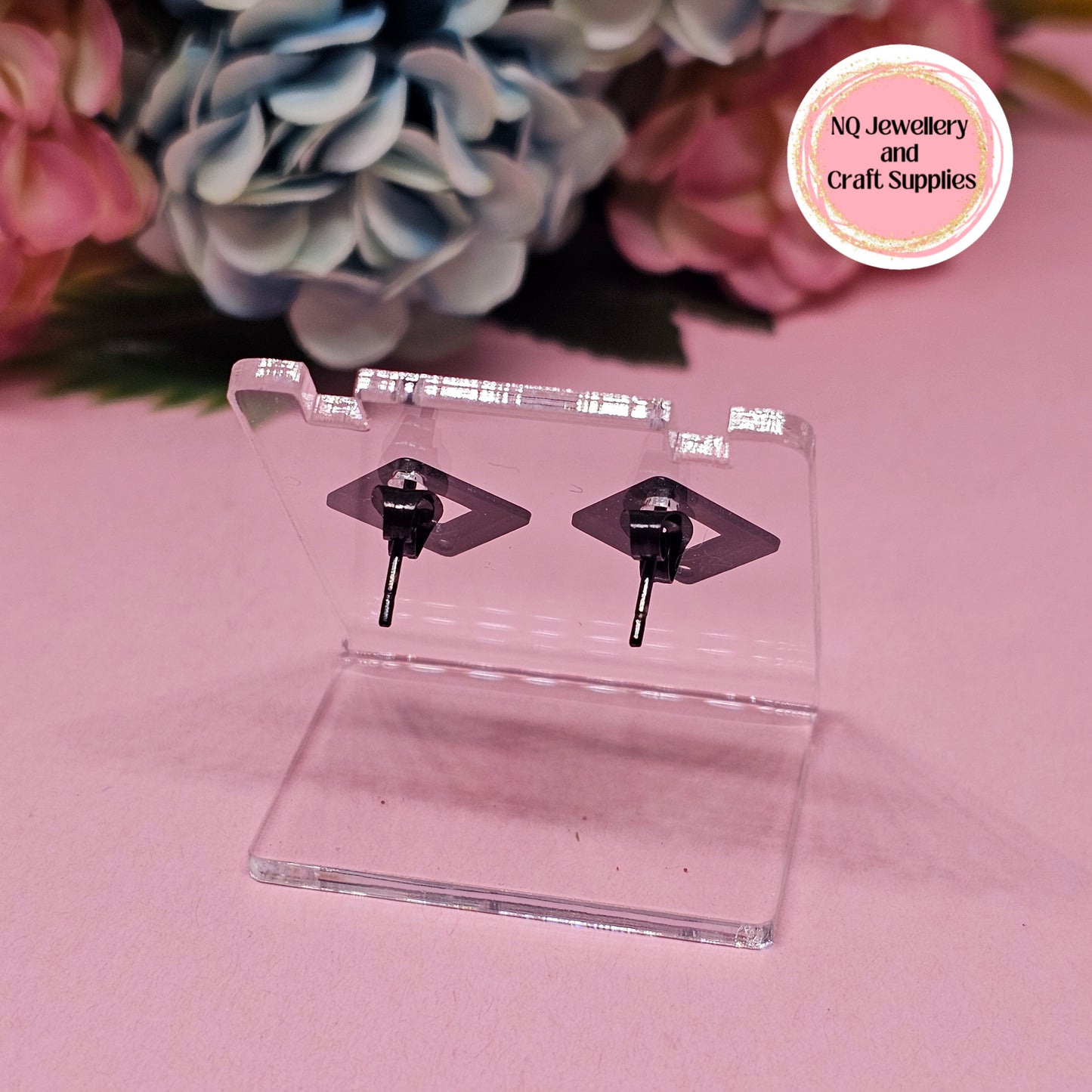 RHOMBUS / Square Diamond Shaped Stainless Steel Stud Earring Findings Decorative 5 Pairs (10pcs) 304 Stainless Steel