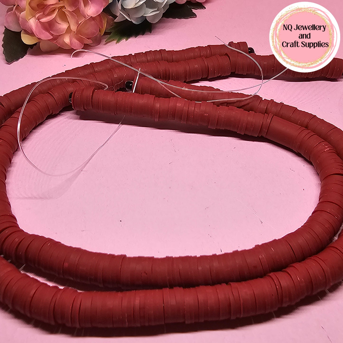 8mm HEISHI BEADS / POLYMER CLAY DISC BEAD / WAFER DISC
