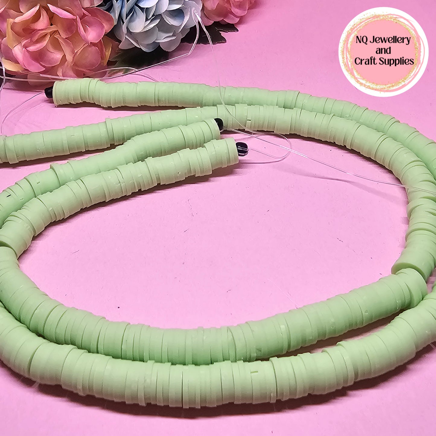 8mm HEISHI BEADS / POLYMER CLAY DISC BEAD / WAFER DISC