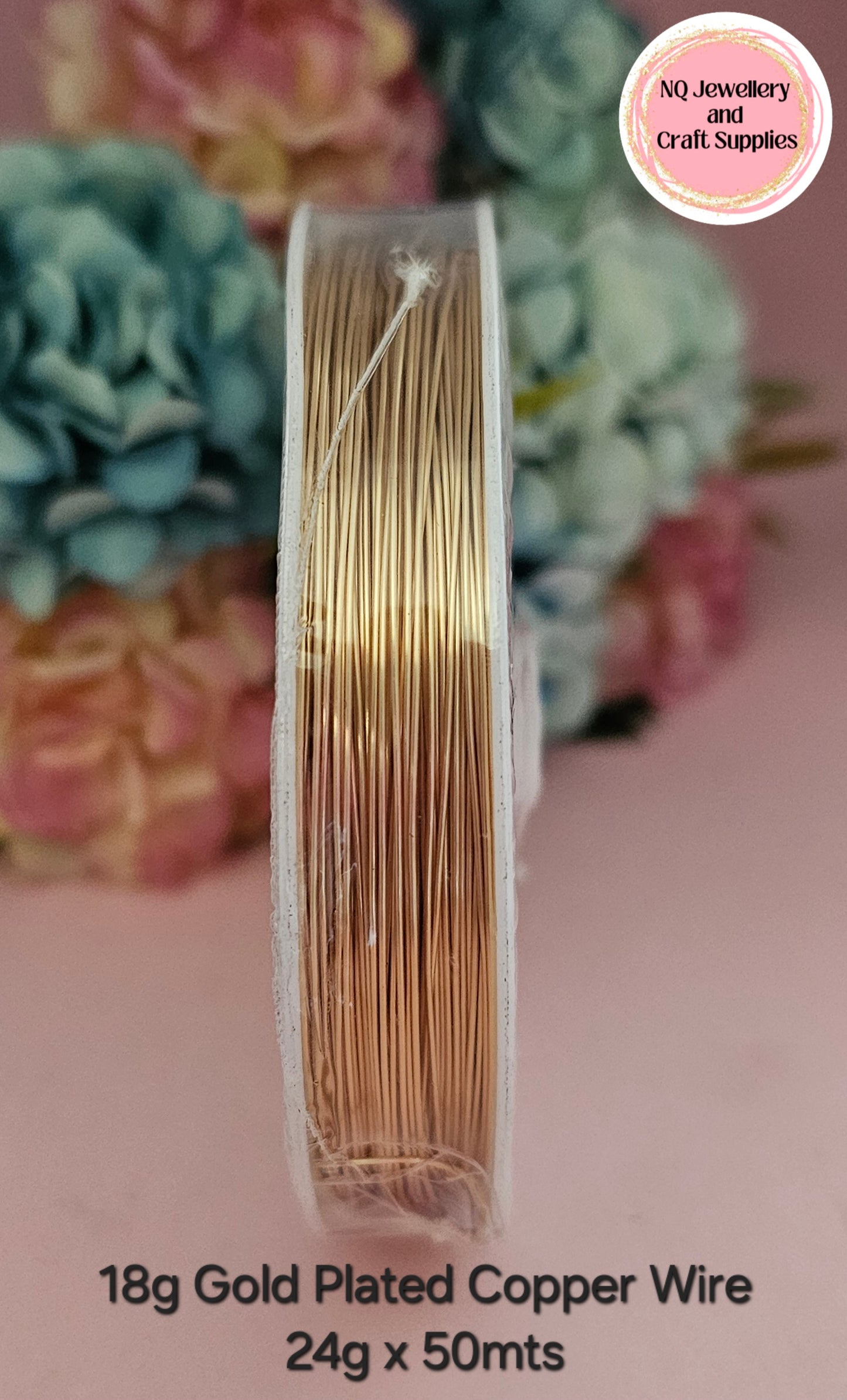18k Gold Plated COPPER Wire 24 Gauge x LARGE 50mt Spool
