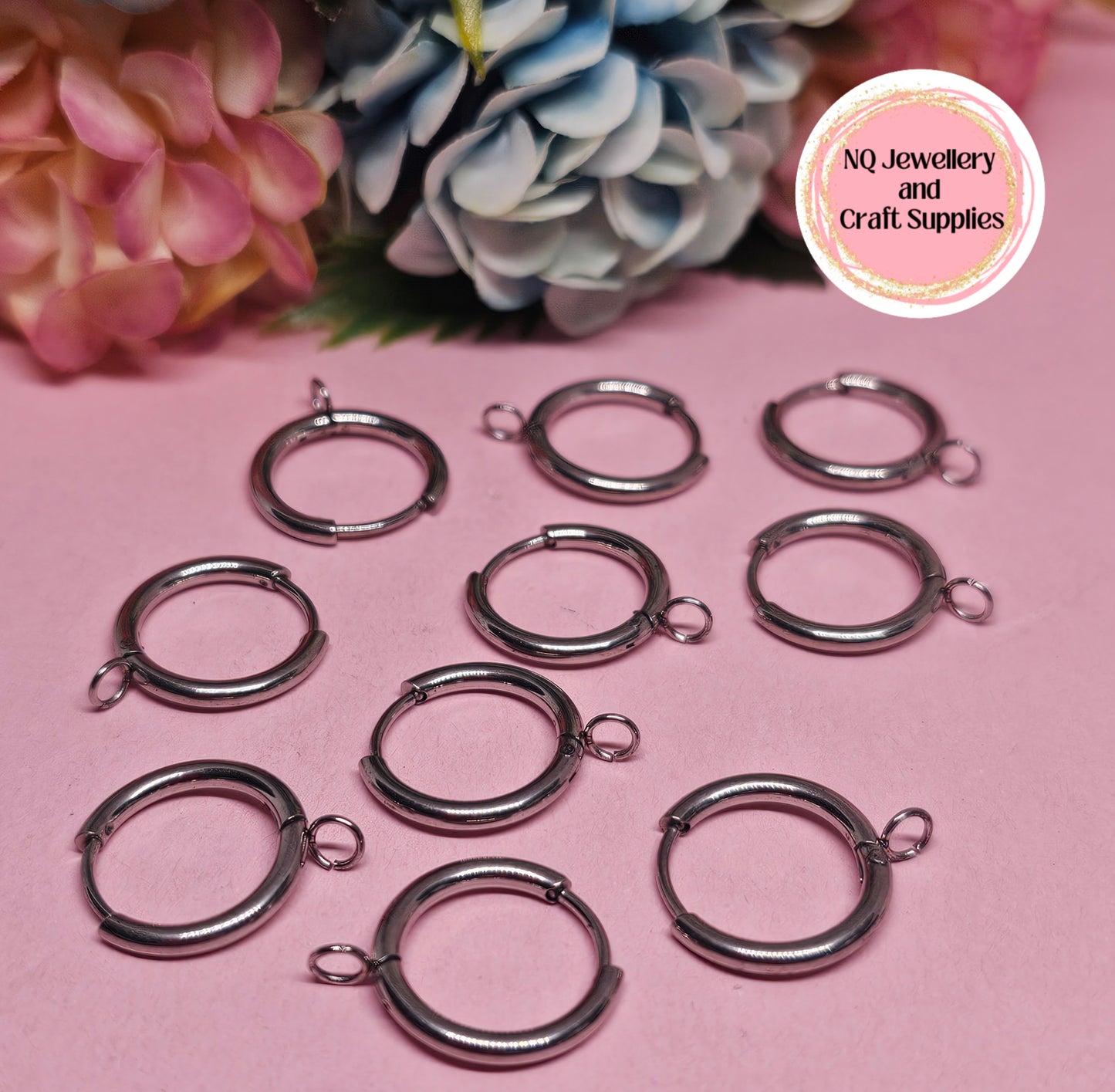 HUGGIE HOOP with opening FORWARD FACING LOOP / 2.5mm thickness / 316L Surgical Stainless Steel