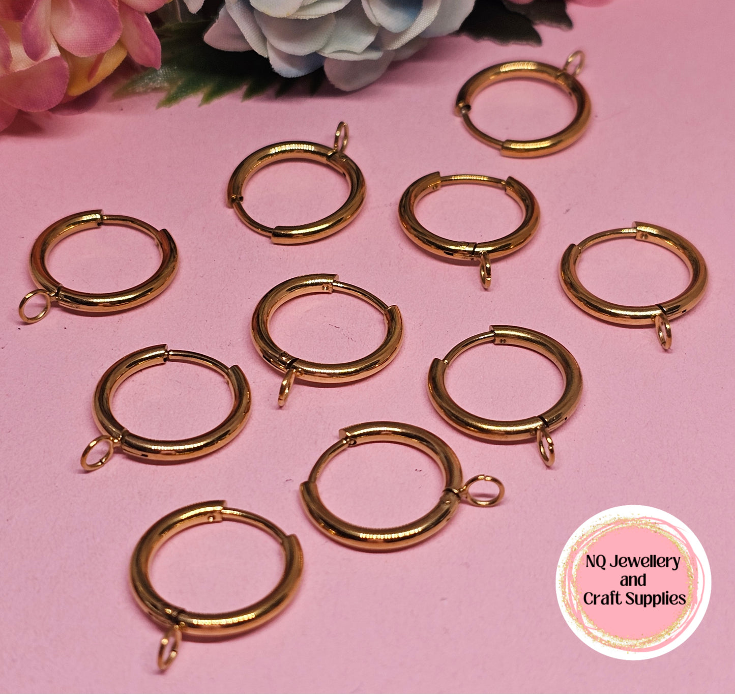 HUGGIE HOOP with opening FORWARD FACING LOOP / 2.5mm thickness / 316L Surgical Stainless Steel