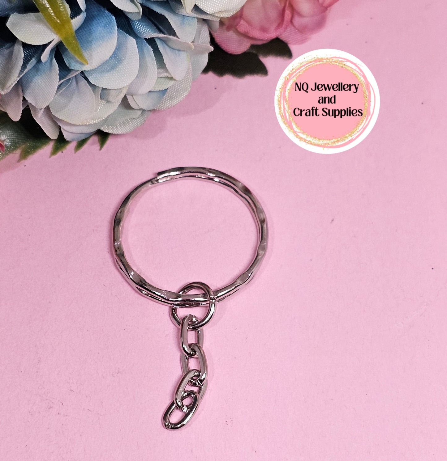 Keyring with Chain Finding 25mm Platinum OR Golden