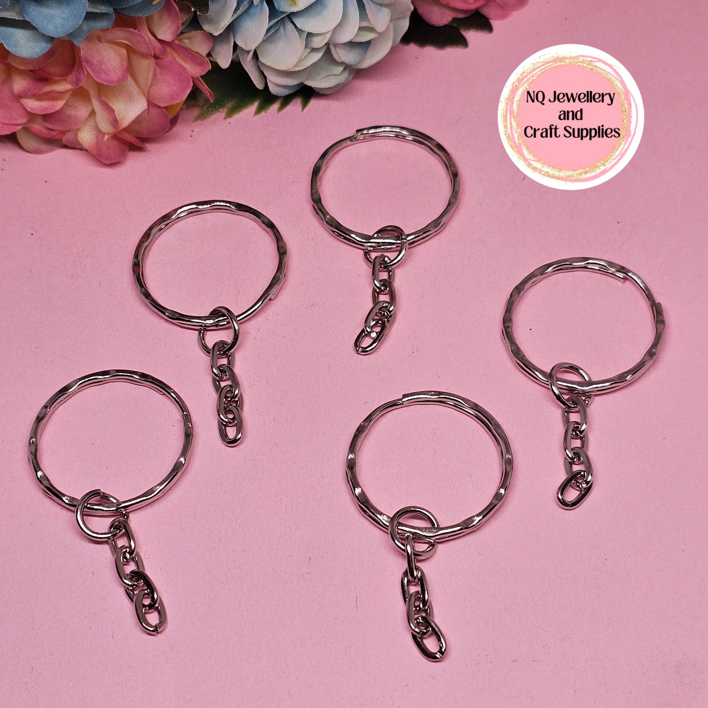 Keyring with Chain Finding 25mm Platinum OR Golden