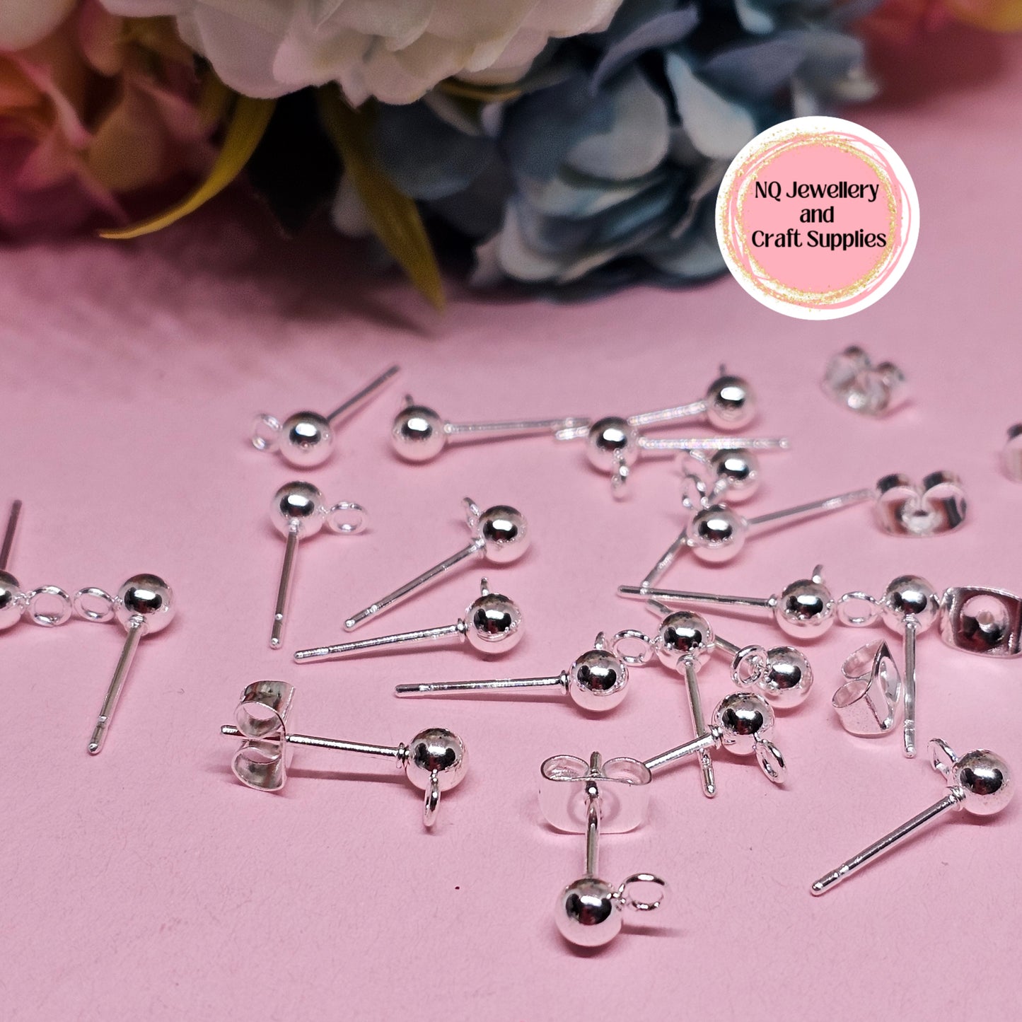 Ball Stud Tops with FORWARD FACING Loop Stainless Steel & Gold Plated / 304 Stainless Steel / 3mm 4mm 5mm 6mm
