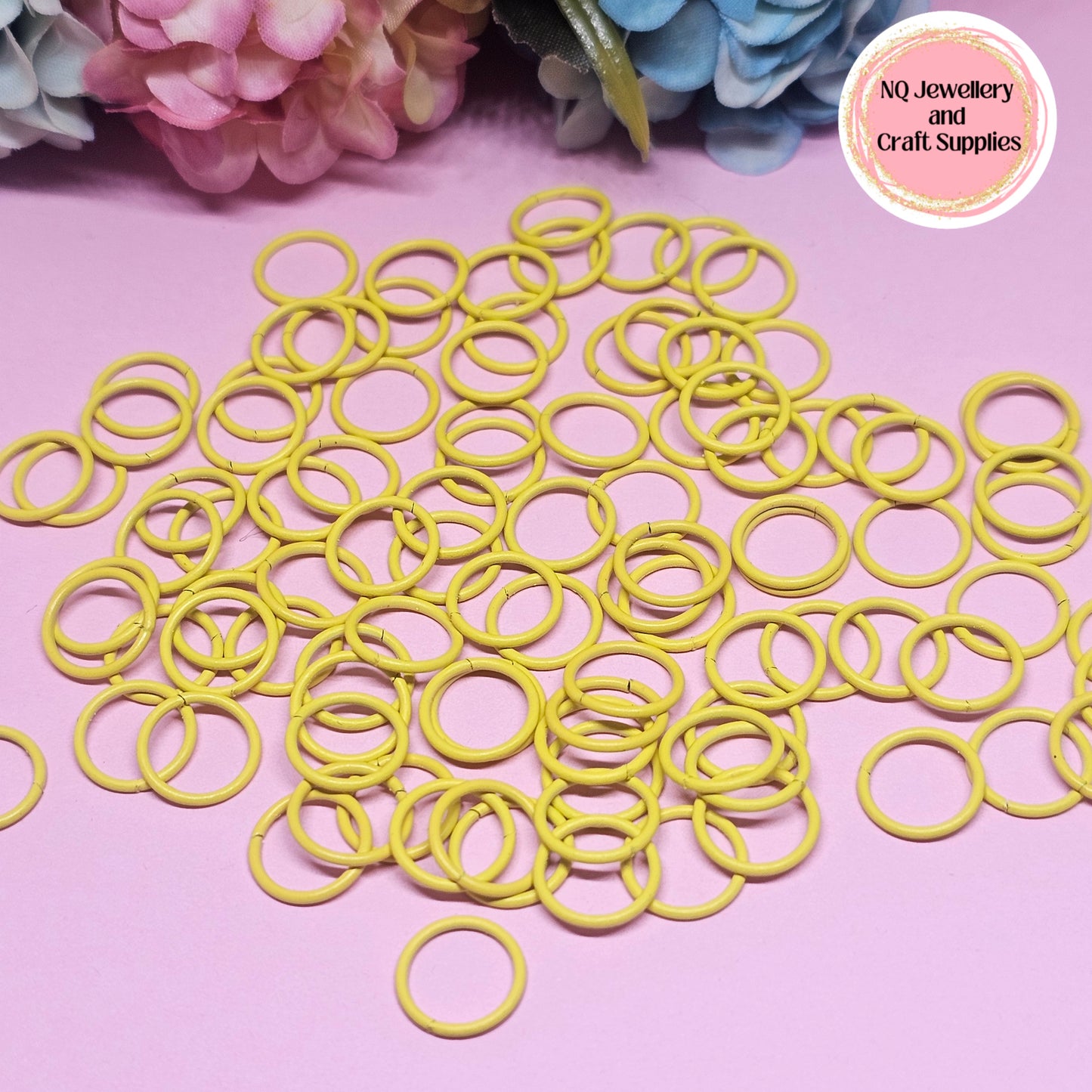 Coloured 10mm Powdered Coated Jump Rings IRON - All colours in one listing