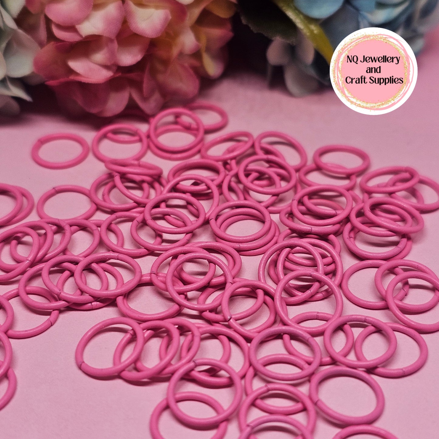 Coloured 10mm Powdered Coated Jump Rings IRON - All colours in one listing