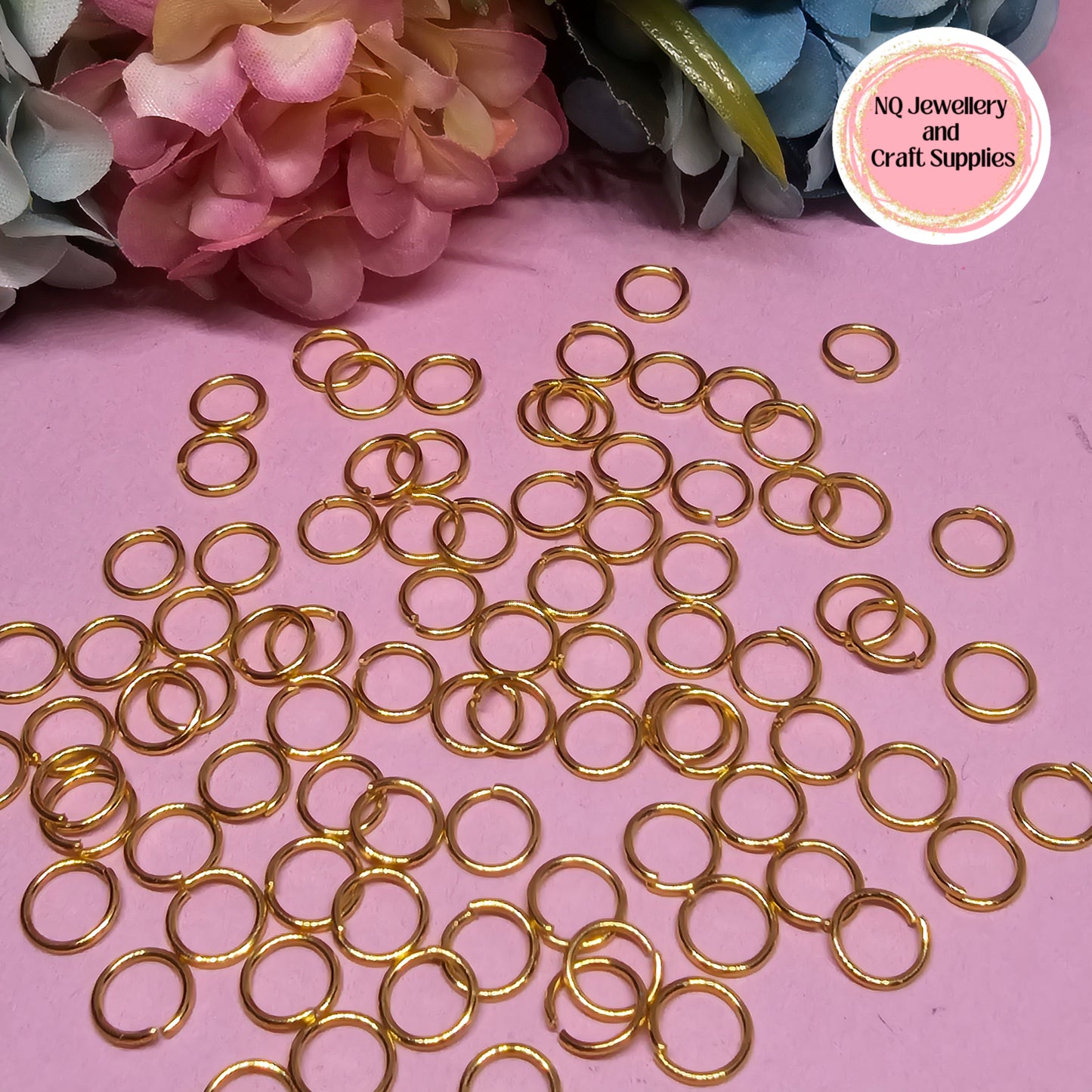 GOLD Jump Rings IRON x 100pcs 4mm 6mm 7mm 8mm 10mm 12mm