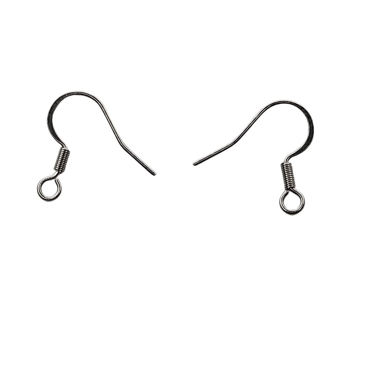 FLAT French Ear Hook with Coil NO Ball 304 Stainless Steel 20mm x 16mm