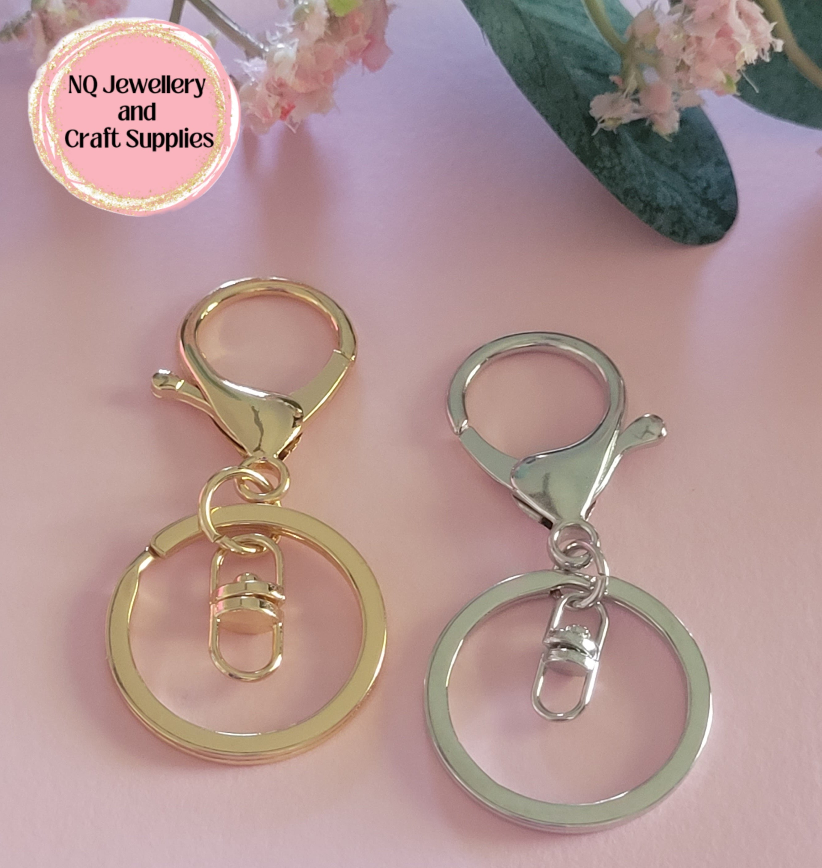 Key Ring Keychain Lobster Clasp Swivel Findings Split Ring Keyring Gol