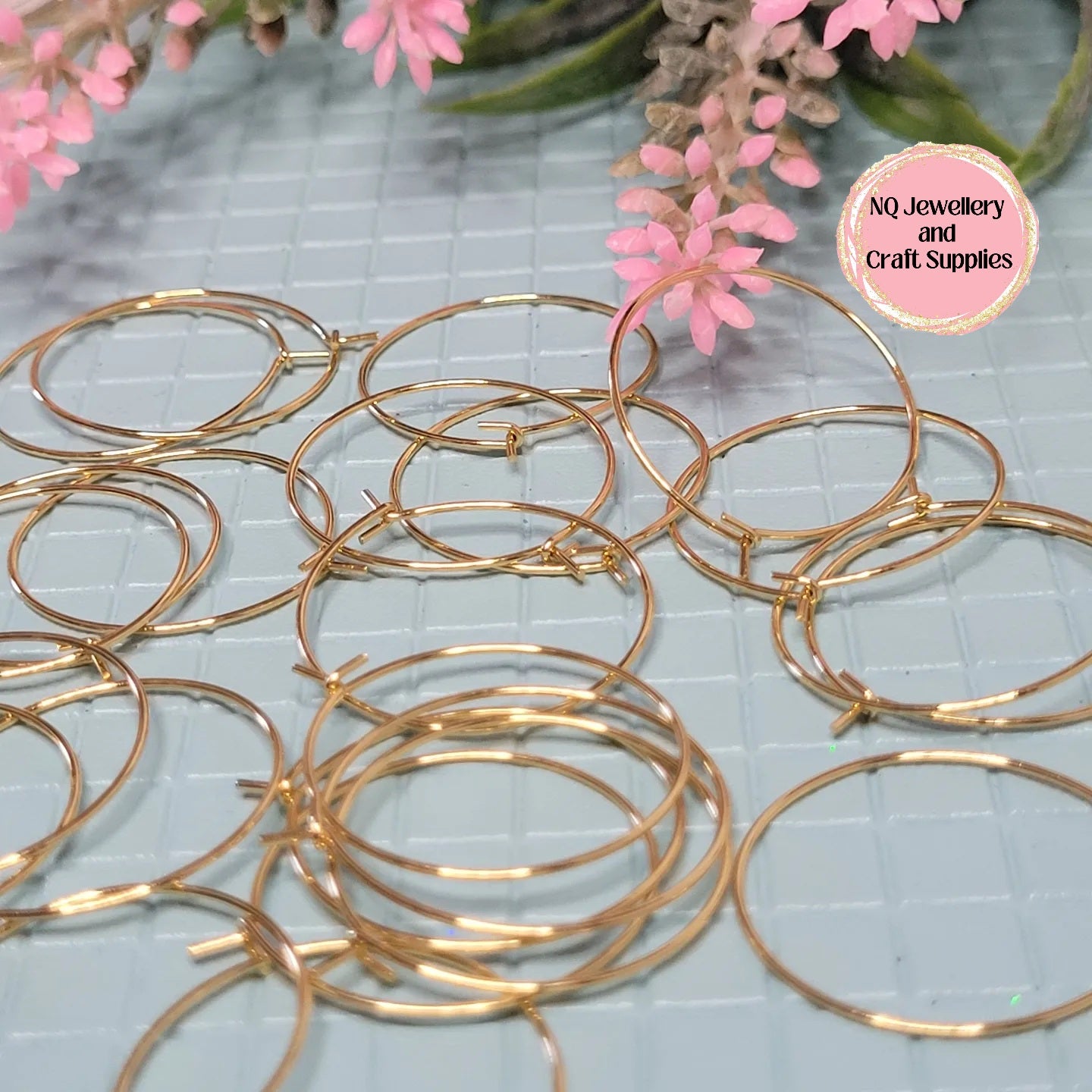 Gold Hoop Earrings 316 Surgical Stainless Steel 15mm 20mm & 25mm (Hook Closure)