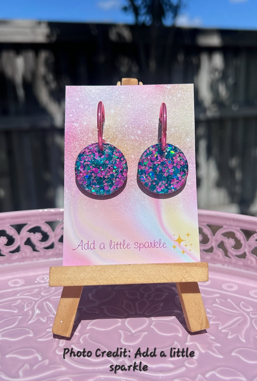 Huggie Hoop Earrings Pink 2mm / Black Rose Gold Rainbow 2.5mm thickness / Stainless Steel / 18mm