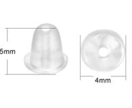 Silicone Earring Backs Bullet Shape Small Medium Large Qty 100 / 200 / BULK 500