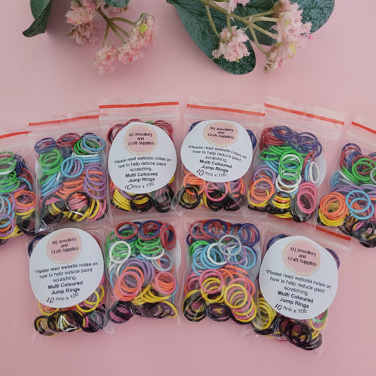 Coloured Jump Rings 10mm / Powder Coated - All colours in one listing