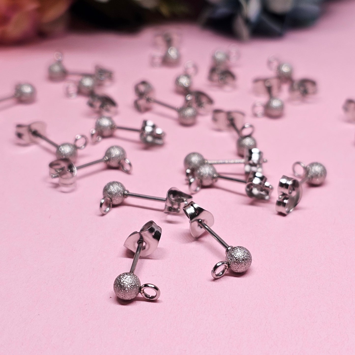 Ball Stud Tops with FORWARD FACING Loop Stainless Steel & Gold Plated / 304 Stainless Steel / 3mm 4mm 5mm 6mm