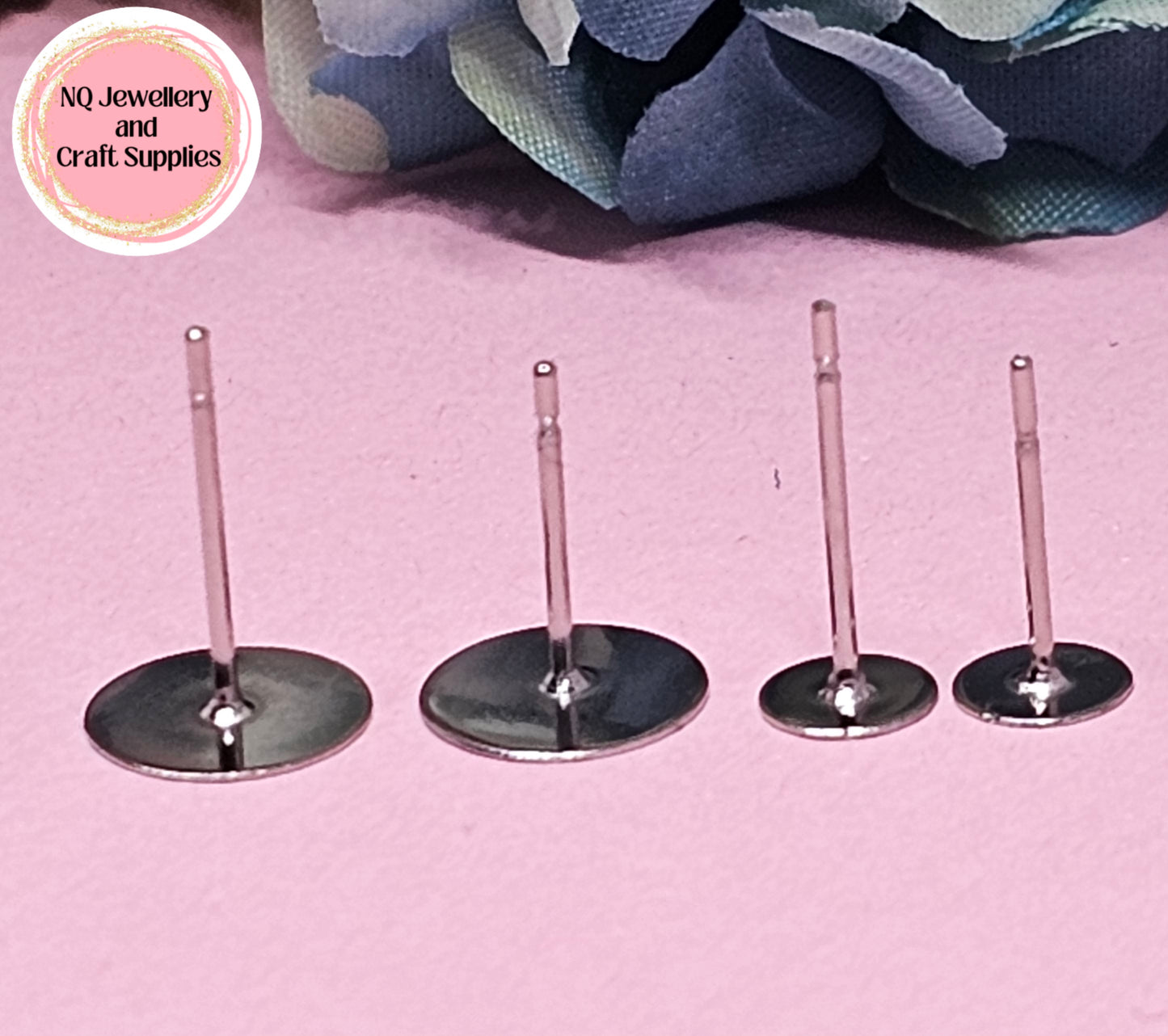 316L Stainless Steel Earring Stud Posts - 3mm 4mm 5mm 6mm 8mm 10mm 12mm / 100 pieces PLUS Backs
