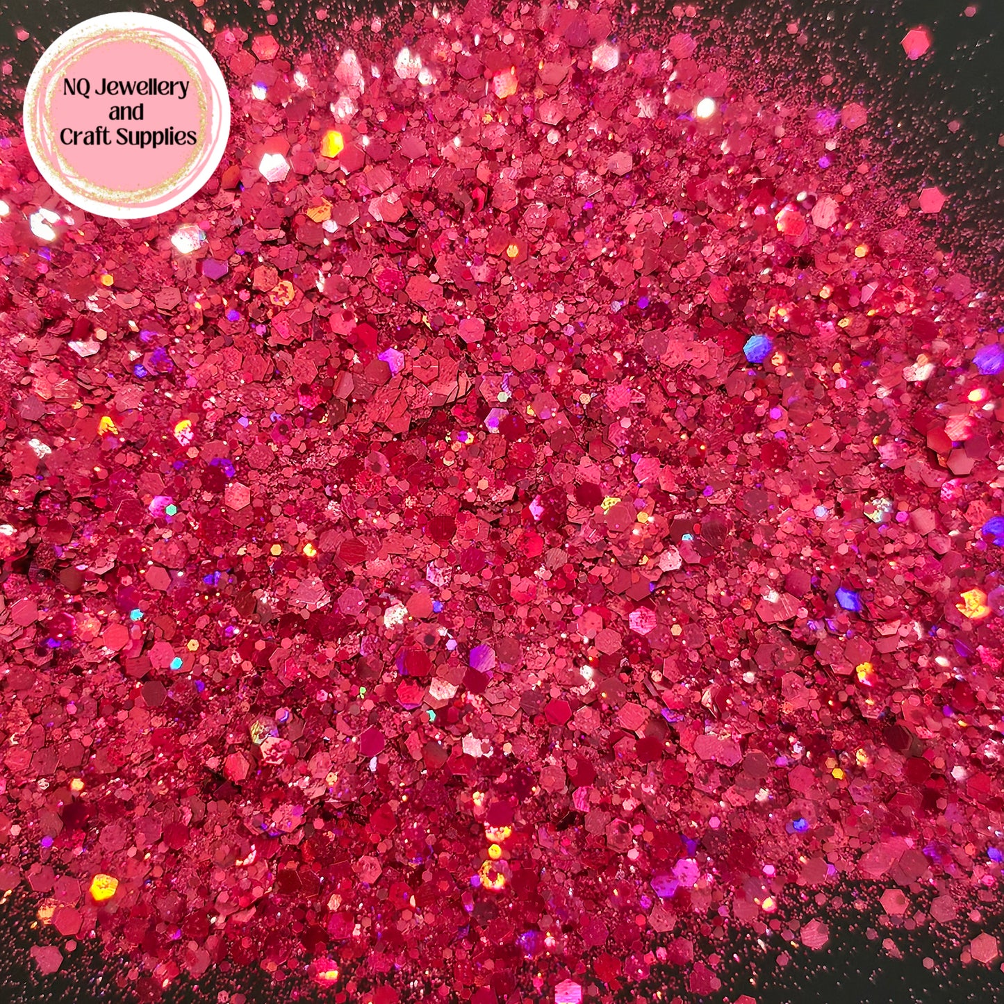 Crimson Rosella Holographic Glitter / Mixed Size - 20g 50g Bags