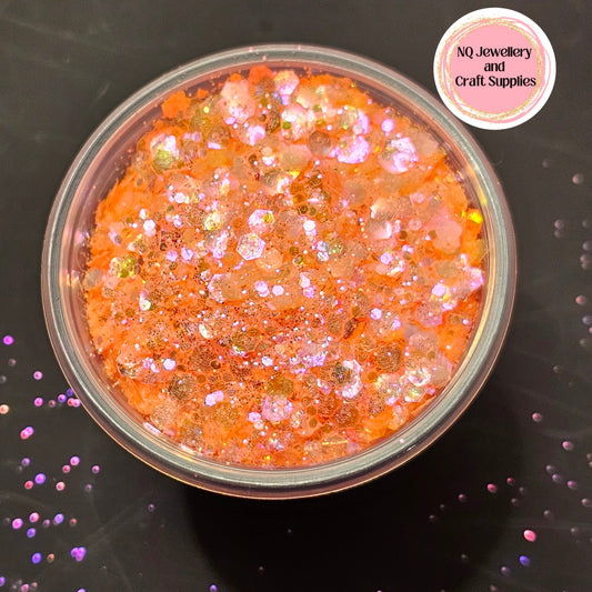 TROPICAL SUNSET Glitter / Mixed Size - 20g 50g Bags