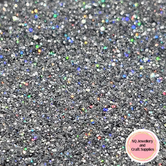 SILVER SHARK Holographic Glitter / ULTRA FINE Glitter 1/128 - SALE DISCONTINUED OLD PACKAGING STOCK