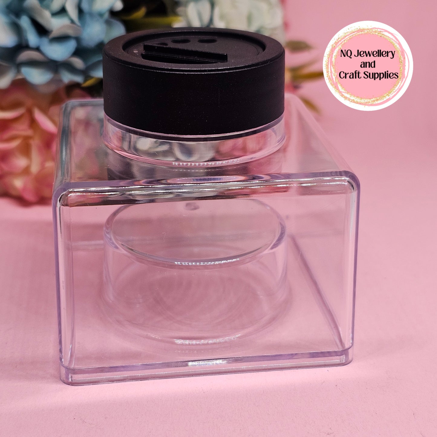2oz Empty Transparent Stackable Square Container / Glitter Container / Jar