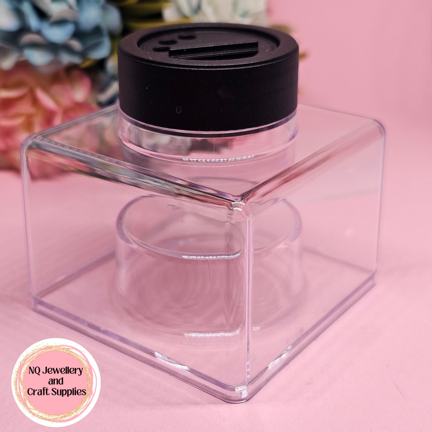 2oz Empty Transparent Stackable Square Container / Glitter Container / Jar