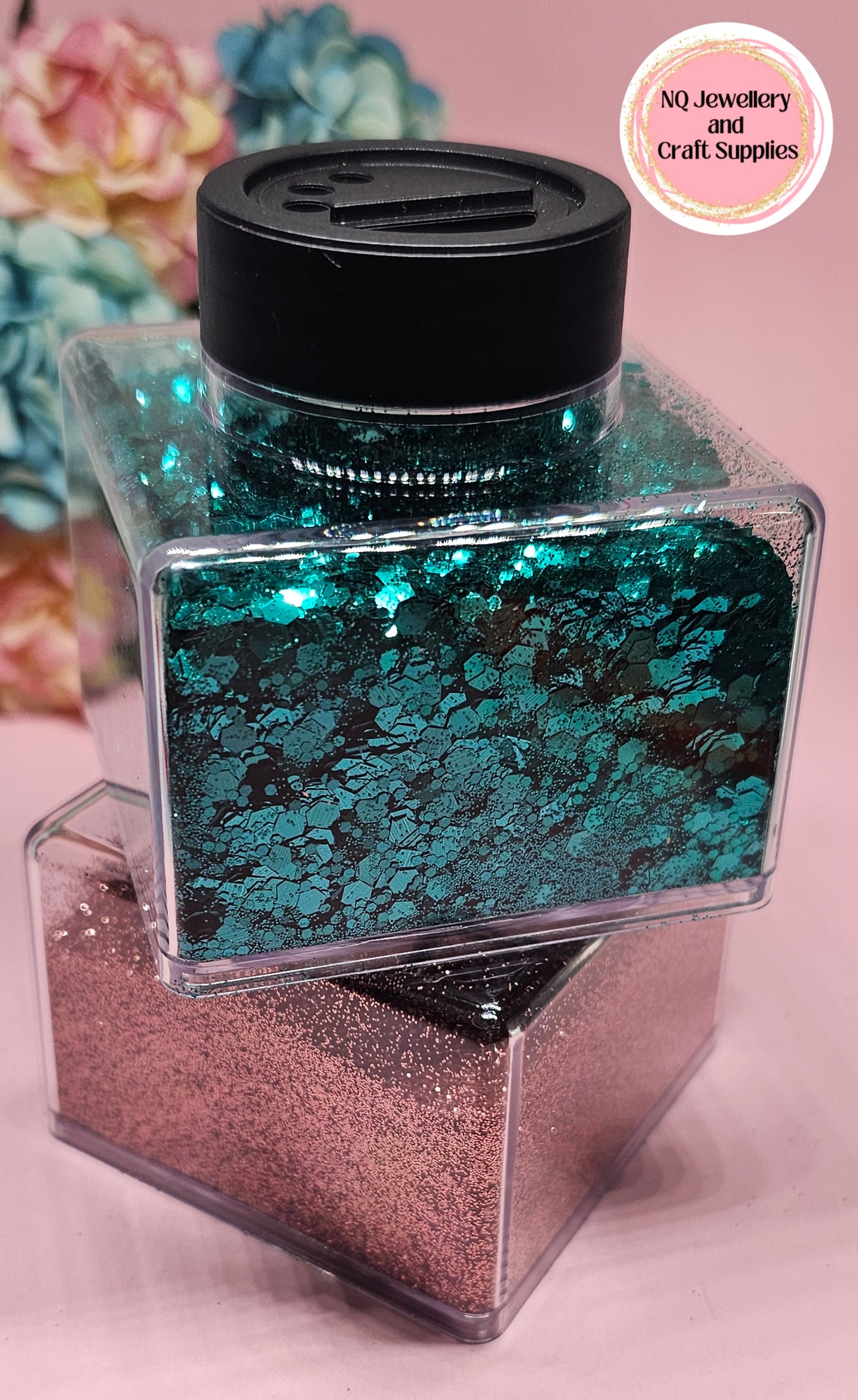 2oz Empty Transparent Stackable Square Container / Glitter Container / Jar