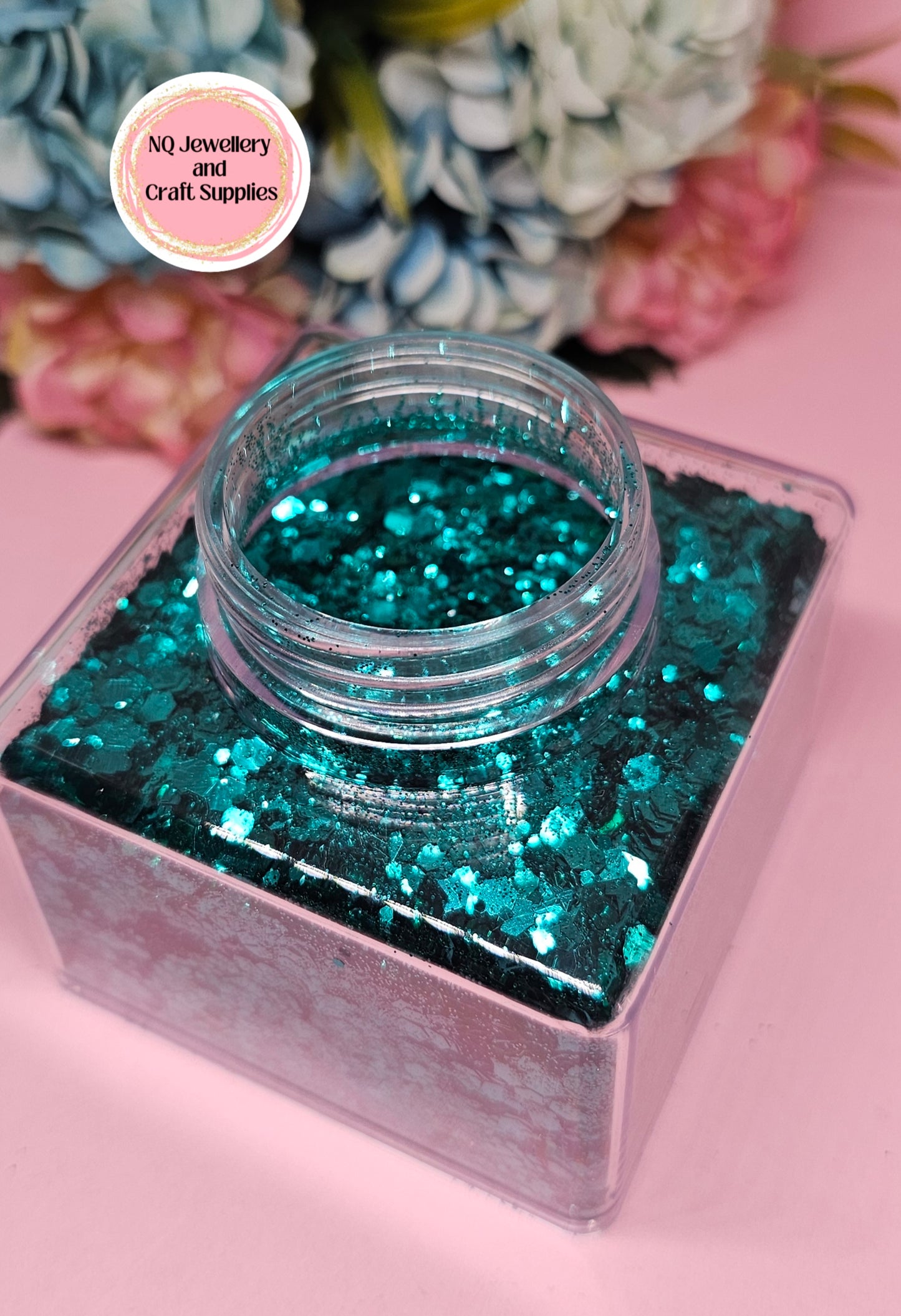2oz Empty Transparent Stackable Square Container / Glitter Container / Jar