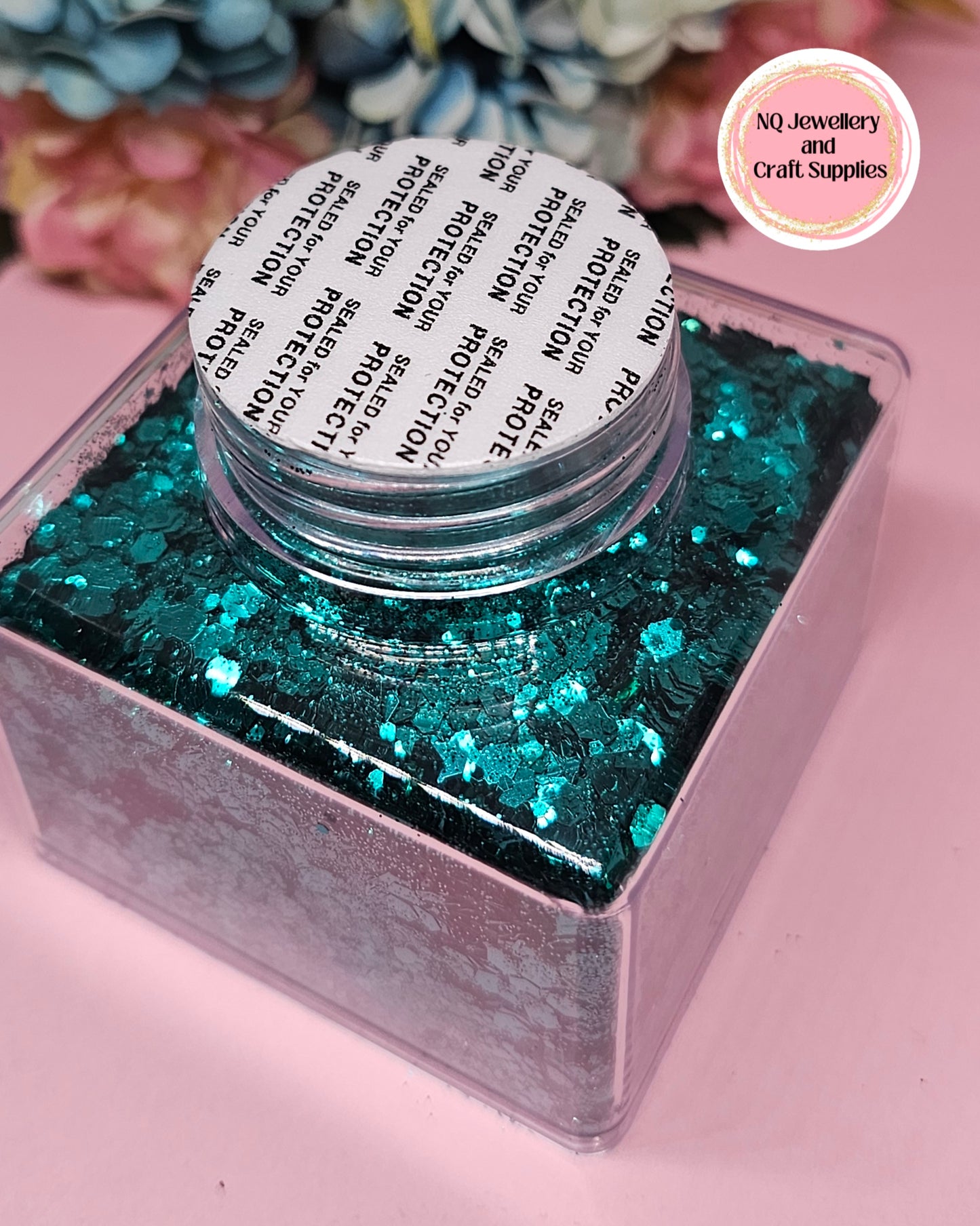 2oz Empty Transparent Stackable Square Container / Glitter Container / Jar