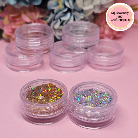 3ml Transparent Round Sample Pots - Screw Lid / Glitter Container / Jar